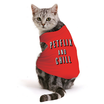 PawsIndia Sleeveless Printed Cat T-Shirt - Petflix & Chill